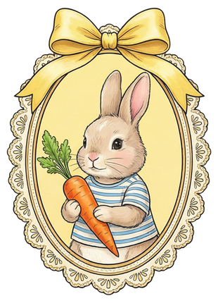 Dtf Print Pasen Konijn in spiegel