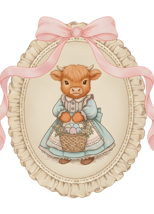 Dtf Print Pasen Konijn in spiegel (vintage)