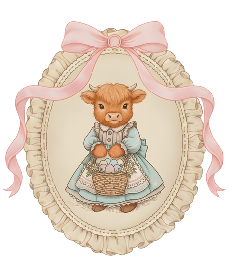 Dtf Print Pasen Konijn in spiegel (vintage)