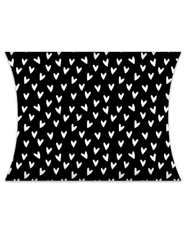 Zwart-witte XL-gondeldoos Hartjes voor jou van 32 × 8 × 26 cm, per stuk verkrijgbaar