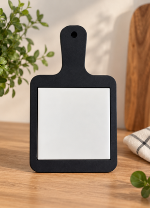 Zwarte Houten Kaasplank Vierkant met Tegel 10,8 x 10,8 cm voor Sublimatie