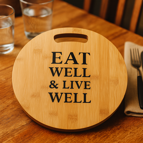 bamboe snijplank rond 30 cm sublimatie houten plank personaliseren