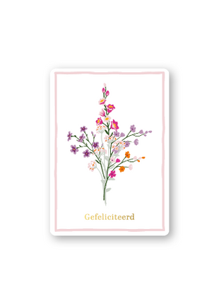 Cadeaukaartjes A7 - Gefeliciteerd (wildflowers), 25 stuks