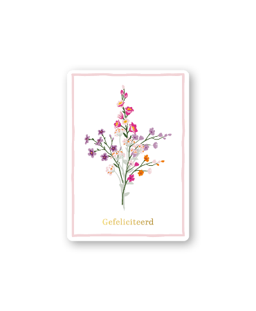 Cadeaukaartjes A7 - Gefeliciteerd (wildflowers)