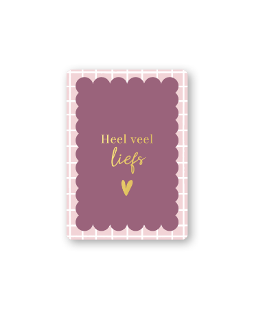 Cadeaukaartjes A7 - Heel veel liefs (roze/paars)