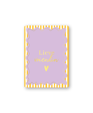 Cadeaukaartjes A7 - Lieve vriendin (geel/paars)