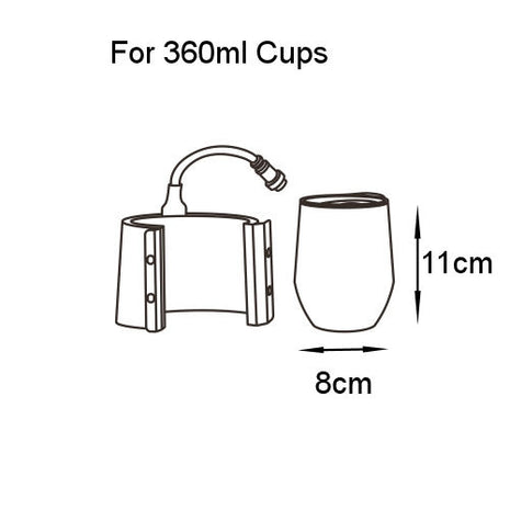 conisch hitte element 360ml tumblerpers sublimatie