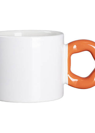 Donut Handvat Mok 280 ml – Geschikt voor Sublimatie (Oranje)