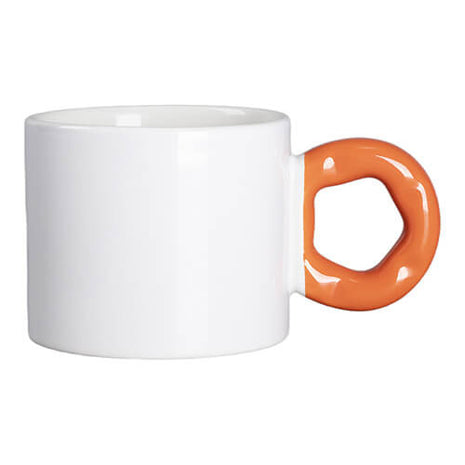 Donut Handvat Mok 280 ml – Geschikt voor Sublimatie (Oranje)