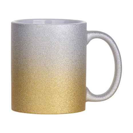 330ml (11oz) Glitter Mug Silver/Gold for sublimation 
