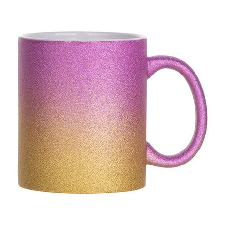 330ml (11oz) Glitter Mug Gold/Pink for sublimation 