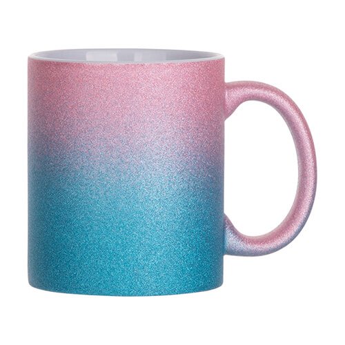 330ml (11oz) Glitter Mok Roze/Blauw voor sublimatie