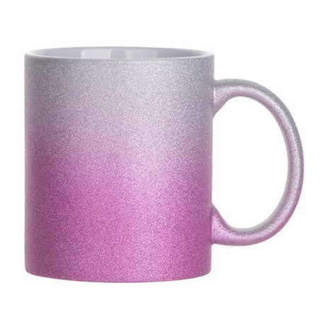 330ml (11oz) Glitter Mug Silver/Pink for sublimation 