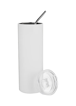 RVS Tumbler 600ml (20oz) – Witte Sublimatiebeker met Deksel
