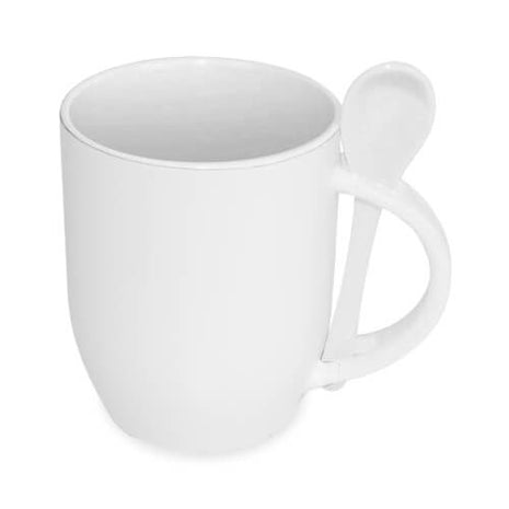 Witte JS Coating Mok met Lepel – 300 ml Sublimatie Mok