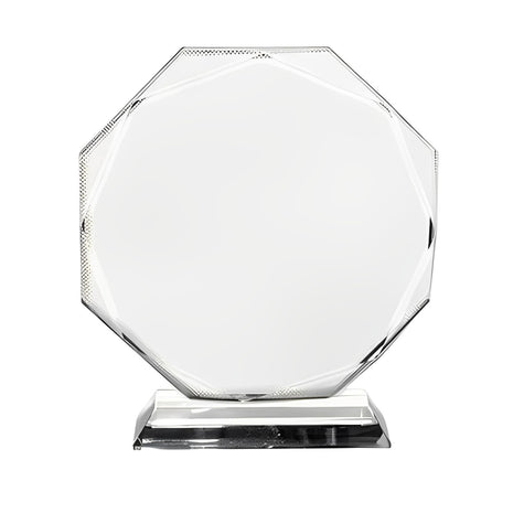 foto kristal hexagon met standaard gepersonaliseerd cadeau