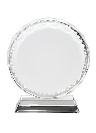 foto kristal rond 10 cm met standaard gepersonaliseerd cadeau