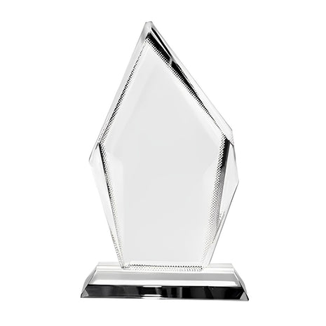 foto kristal trofee 10x16,5 cm met standaard gepersonaliseerd cadeau