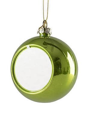 Glanzende Plastic Kerstbal Ø 8 cm voor Sublimatie – Lichtgroen