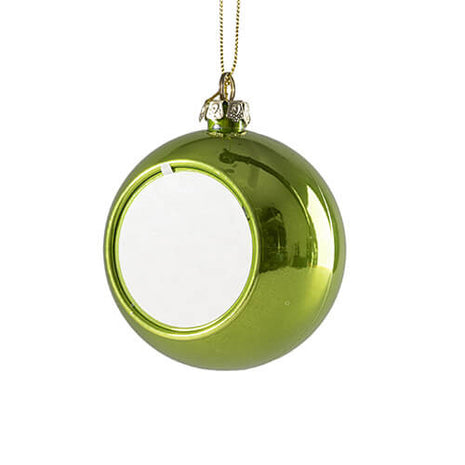 Glanzende Plastic Kerstbal Ø 8 cm voor Sublimatie – Lichtgroen