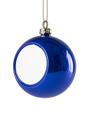 Glanzende Plastic Kerstbal Ø 8 cm voor Sublimatie – Marineblauw