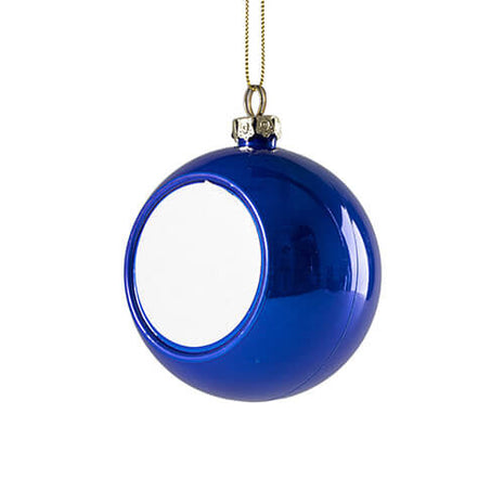 Glanzende Plastic Kerstbal Ø 8 cm voor Sublimatie – Marineblauw