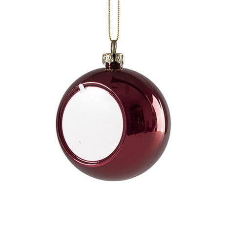 Glanzende Plastic Kerstbal Ø 8 cm voor Sublimatie – Rood