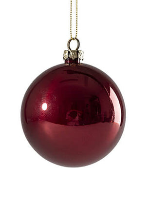 Glanzende Plastic Kerstbal Ø 8 cm voor Sublimatie – Rood
