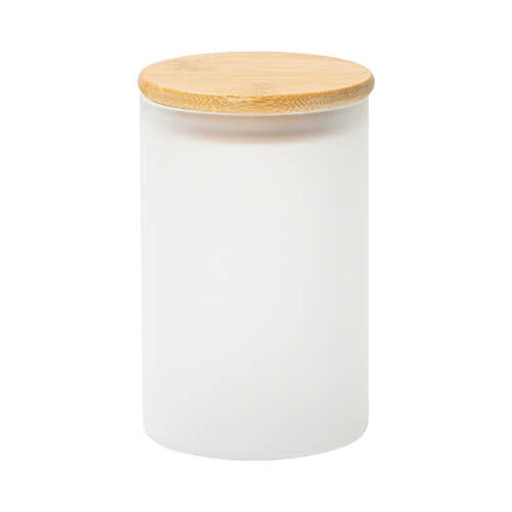 glazen container 600 ml met bamboe deksel voor sublimatie