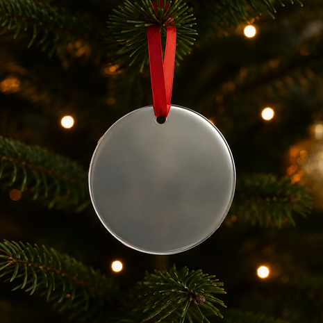 Glazen Kerstboomhanger Ø 7,5 cm Ronde Hanger voor Sublimatie & Personalisatie