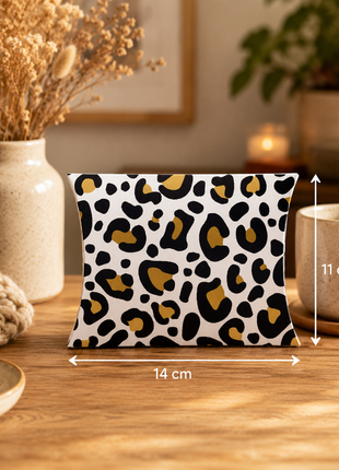 Gondeldoosje Leopard Wit/Goud – 14 × 2,4 × 11 cm – Per Stuk