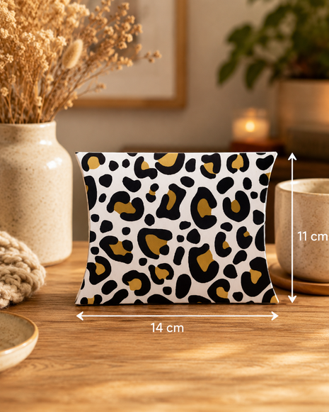 Gondeldoosje Leopard Wit/Goud – 14 × 2,4 × 11 cm – Per Stuk