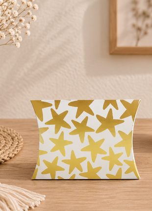 Gondeldoosje Sterren Wit/Goud – 14 × 2,5 × 11 cm – Per Stuk