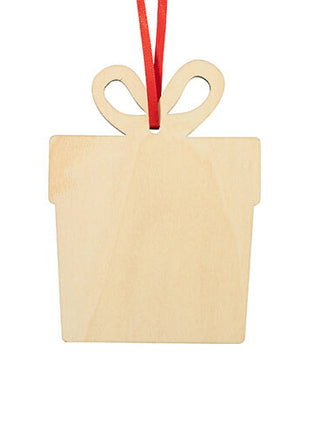 Houten Kerstboomhanger in Geschenk Vorm voor Sublimatie