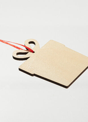 Houten Kerstboomhanger in Geschenk Vorm voor Sublimatie