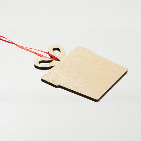 Houten Kerstboomhanger in Geschenk Vorm voor Sublimatie