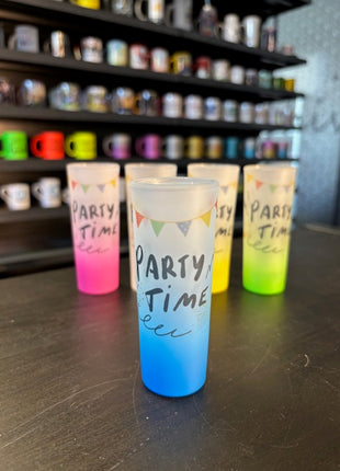 90ml (3oz) Frosted Shotglaasje Gradient Blauw voor sublimatie