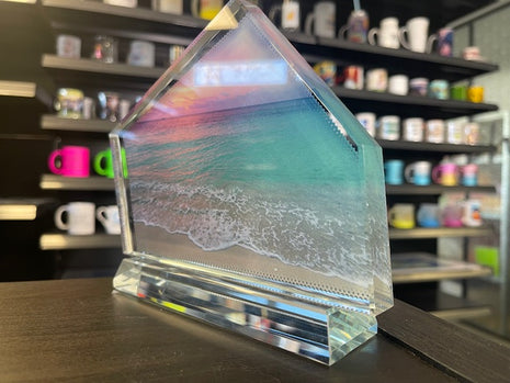 Foto Kristal met standaard Trofee 14,5x17,5cm voor sublimatie