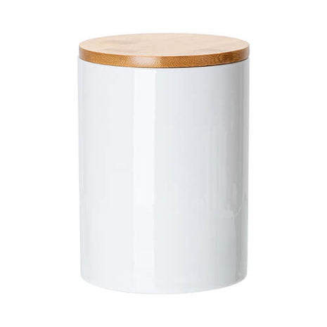 keramische container 750 ml met bamboe deksel voor sublimatie