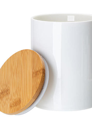 keramische container 750 ml met bamboe deksel voor sublimatie