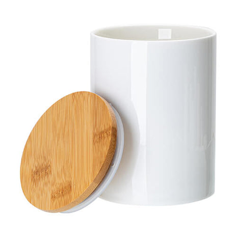 keramische container 750 ml met bamboe deksel voor sublimatie