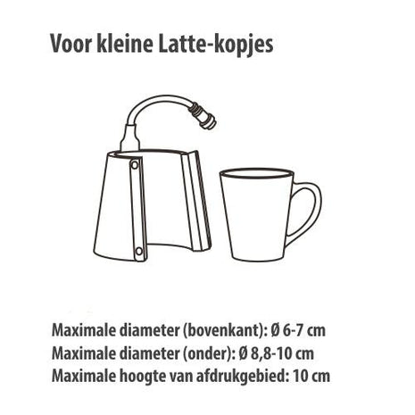 kleine latte mok hitte element tumblerpers sublimatie