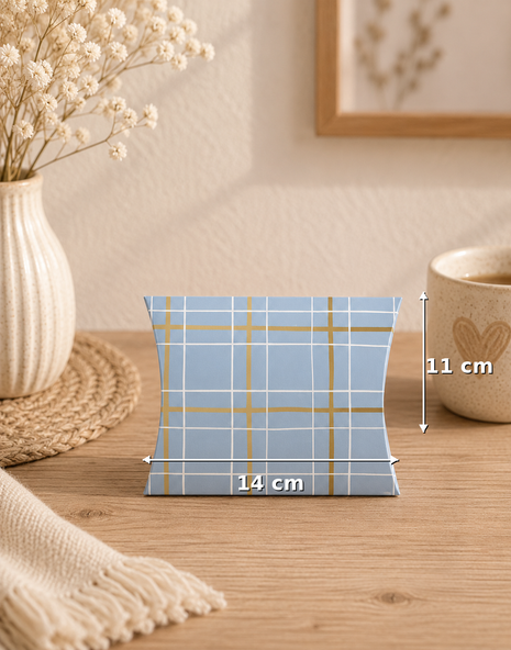 Gondeldoosje Grid Lichtblauw – 14 × 2,4 × 11 cm – Per Stuk
