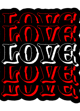 Dtf Print Love Rood & Wit