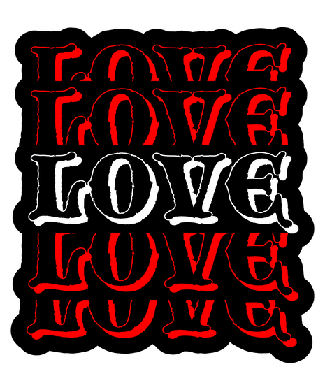 Dtf Print Love Rood & Wit
