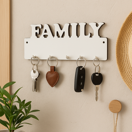 mdf family sleutelbord met haken sublimatie personaliseren