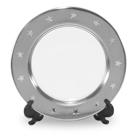 metalen bord 15 cm sublimatie met standaard zilver