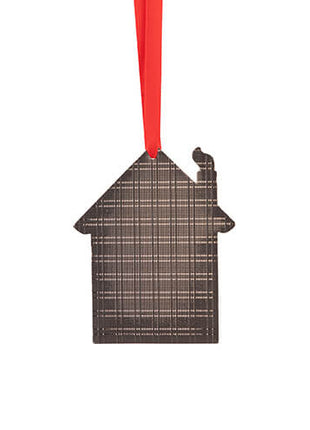 Metalen Kerstboomhanger Huis voor Sublimatie – Rood en Wit