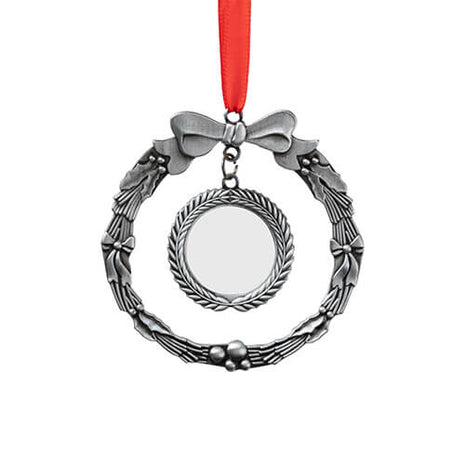 Metalen Kerstboomhanger Krans voor Sublimatie – Zilverkleurig