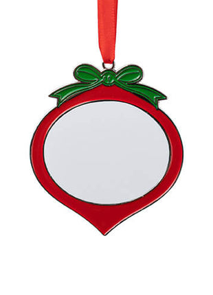 Metalen Kerstboomhanger Ovaal voor Sublimatie – Rood en Groen